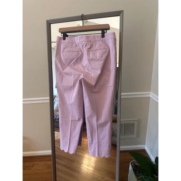 Women's Talbots Chatham Crop Pants Size 10 Lavender Scalloped Hem - Picture 4 of 7